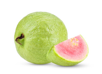 Pink Guava fruit isolated on white
