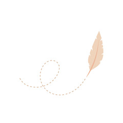 quill pen, retro stationery, retro feather ink pen, writing. vector illustration