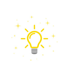 Fototapeta na wymiar The light bulb is full of ideas And creative thinking, analytical thinking for processing. Light bulb icon vector. ideas symbol illustration.