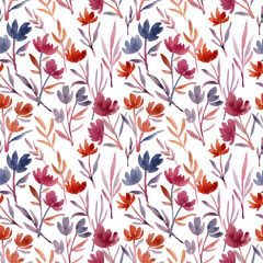 Fototapeta na wymiar watercolor flower seamless pattern