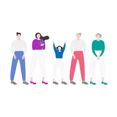 家族／人物のフラットなイラストベクター素材