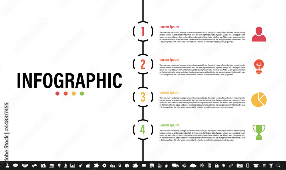 Wall mural infographic design business concept vector illustration with 4 steps or options or processes represe