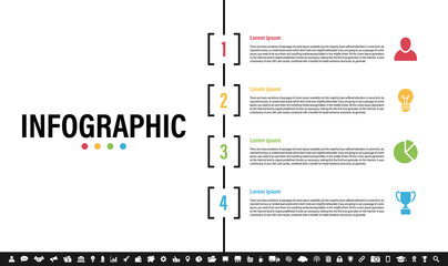 Infographic design business concept vector illustration with 4 steps or options or processes represent work flow or diagram or web button banner
