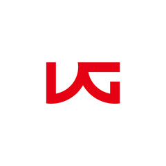 letter vg simple geometric link line logo vector