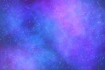 Abstract blue background. Space background with realistic nebula and shining stars.