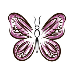 Butterfly beautiful black purple white background