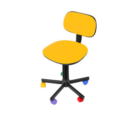 Office furniture - Yellow Child office chair. Isolated