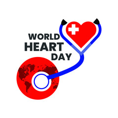 Moedan design red love stethoscope world heart day