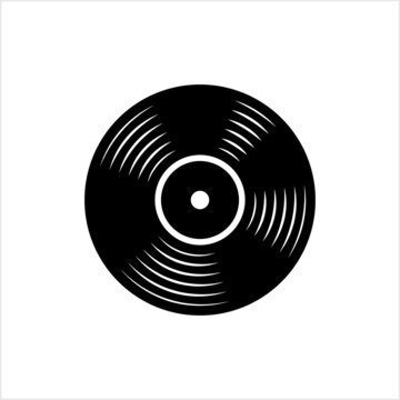 Vinyl Record Icon, Music Phonograph Disc