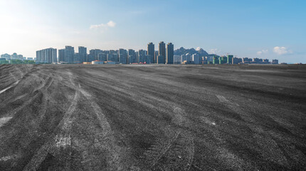 Fototapeta premium Skyline of Expressway and Qingdao Architecture