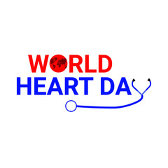 Earth heart stethoscope world day red love