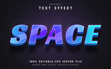 Space text, editable 3d style text effect