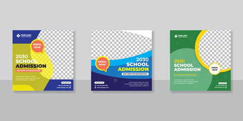 Fototapeta premium School admission social media post template