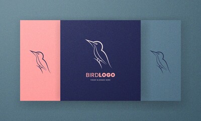 Abstract hand drawn bird logo