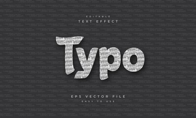 Typography editable text effect on text pattern 
