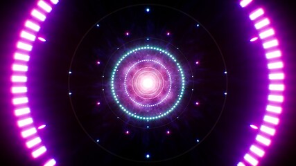 Neon Circle Light Lamp in Nebula Energy