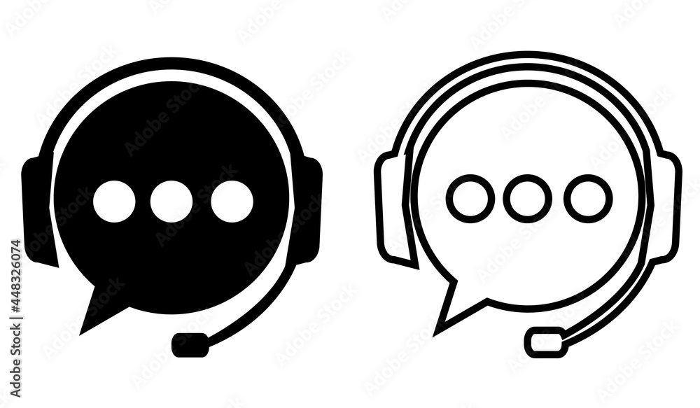 Poster support service icons. online support icons set. service open 24 h hours a day and 7 days a week. in