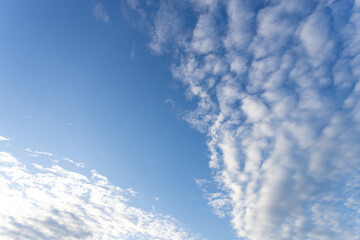 Beautiful blue sky with nice clouds looks like a river in the sky