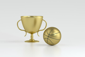 3D rendering sport gold basketball