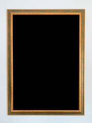 Empty blackboard on a white wall, Concept space for text office, education,menu and school, no person