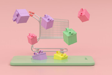 3d rendering shopping concept image