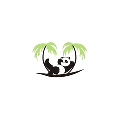 panda logo design concept icon template white background vector illustration