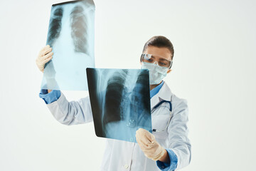 radiologist in white coat x-rays medicine professional