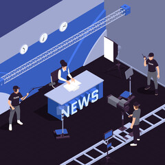 TV Show Isometric Background