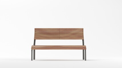 3d rendering illustration park bench