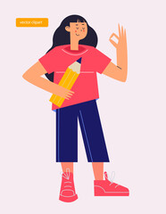 Back to school. Colorful vector illustration, banner. Clipart on the topic of education, school.