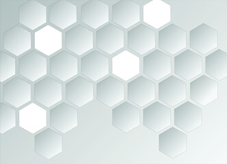 white hexagon background