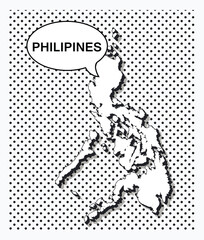 Pop art map of philippines