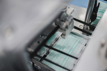 Medical mask in manufacturing machine in production line