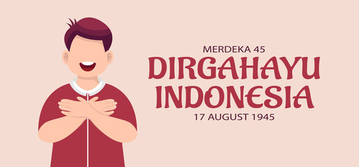 Indonesia independence day celebration greeting card.