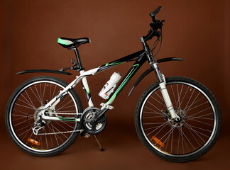 Fototapeta na wymiar Modern mountain bike prepared for long trips.