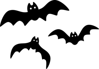 可愛い飛ぶコウモリのイラスト