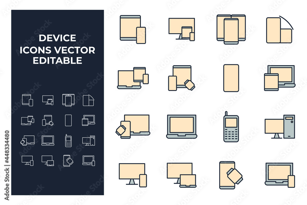 Poster set of devices elements symbol template for graphic and web design collection logo vector illustrati