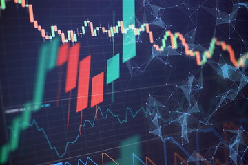 Business success and growth concept.Stock market business graph chart on digital screen.Forex...