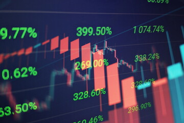 Business success and growth concept.Stock market business graph chart on digital screen.Forex...