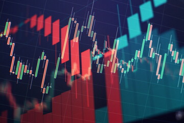 Business success and growth concept.Stock market business graph chart on digital screen.Forex...