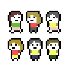 Fototapeta premium ドット絵人