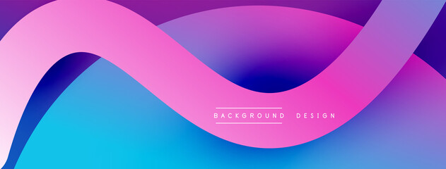 Abstract overlapping lines and circles geometric background with gradient colors