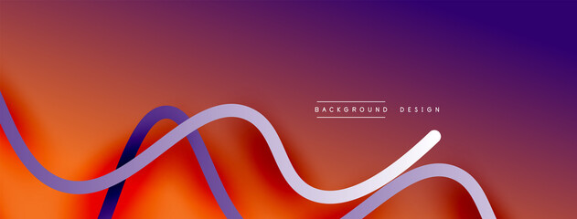 Abstract gradient background with wave line with shadow effect. Geometric composition. 3D shadow effects and fluid gradients