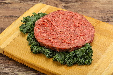 Raw beef burger cutlet for burger