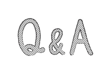 手描き風のQ＆A、よくあるご質問、FAQ、クイズ、回答、見出しのイラストセット
