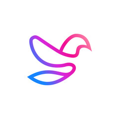 bird logo simple design template