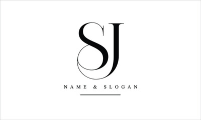 SJ, JS, S, J abstract letters logo monogram
