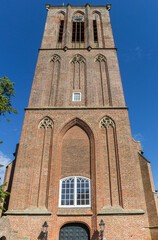 Fototapeta na wymiar Front facade of the historic Nicolaas church in Elburg