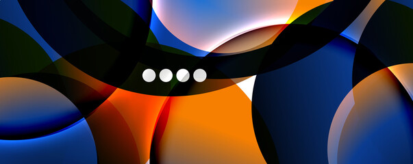 Fluid gradients, swirls and circles. Bright color lines. Vector Illustration For Wallpaper, Banner, Background, Landing Page