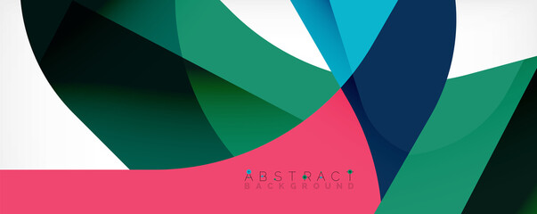 Obraz premium Minimal abstract background - color overlapping shapes on white with shadow lines. Vector Illustration For Wallpaper, Banner, Background, Landing Page
